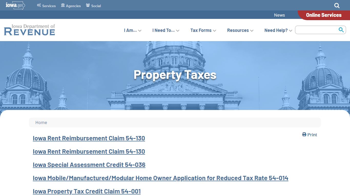 Property Taxes | Iowa Department Of Revenue